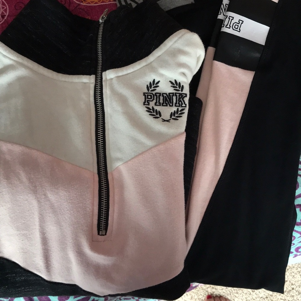 Matching PINK leggings and sweatshirt